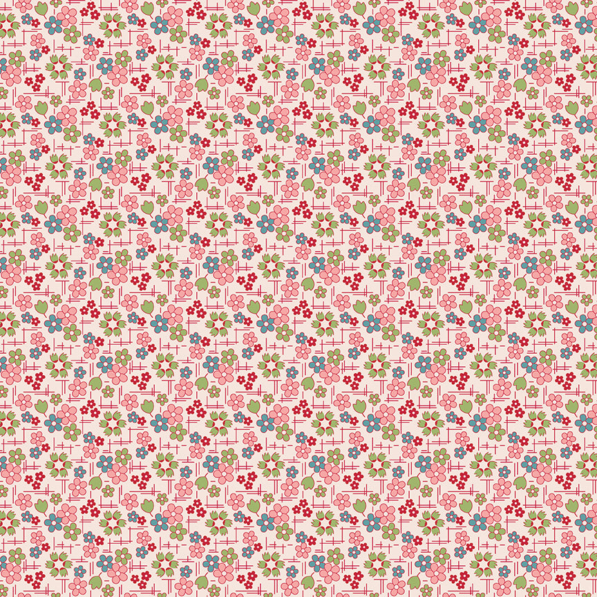 Farmers Daughter C17161 Coral Daisy by Lori Holt for Riley Blake (sold in 25cm increments)