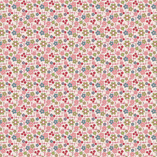 Farmers Daughter C17161 Coral Daisy by Lori Holt for Riley Blake (sold in 25cm increments)