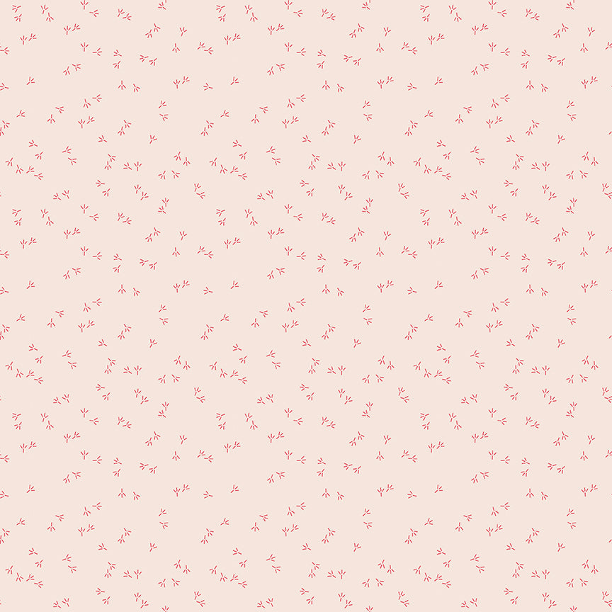 Farmers Daughter C17189-Tearose Chicken Tracks Background by Lori Holt for Riley Blake (sold in 25cm increments)