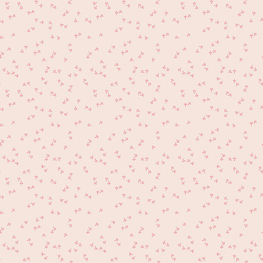 Farmers Daughter C17189-Tearose Chicken Tracks Background by Lori Holt for Riley Blake (sold in 25cm increments)