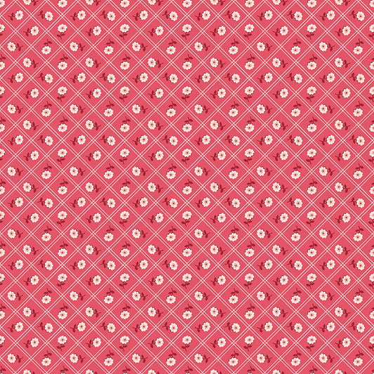 Berry & Sage Calico C17384-Tearose by Lori Holt for Riley Blake (sold in 25cm increments)