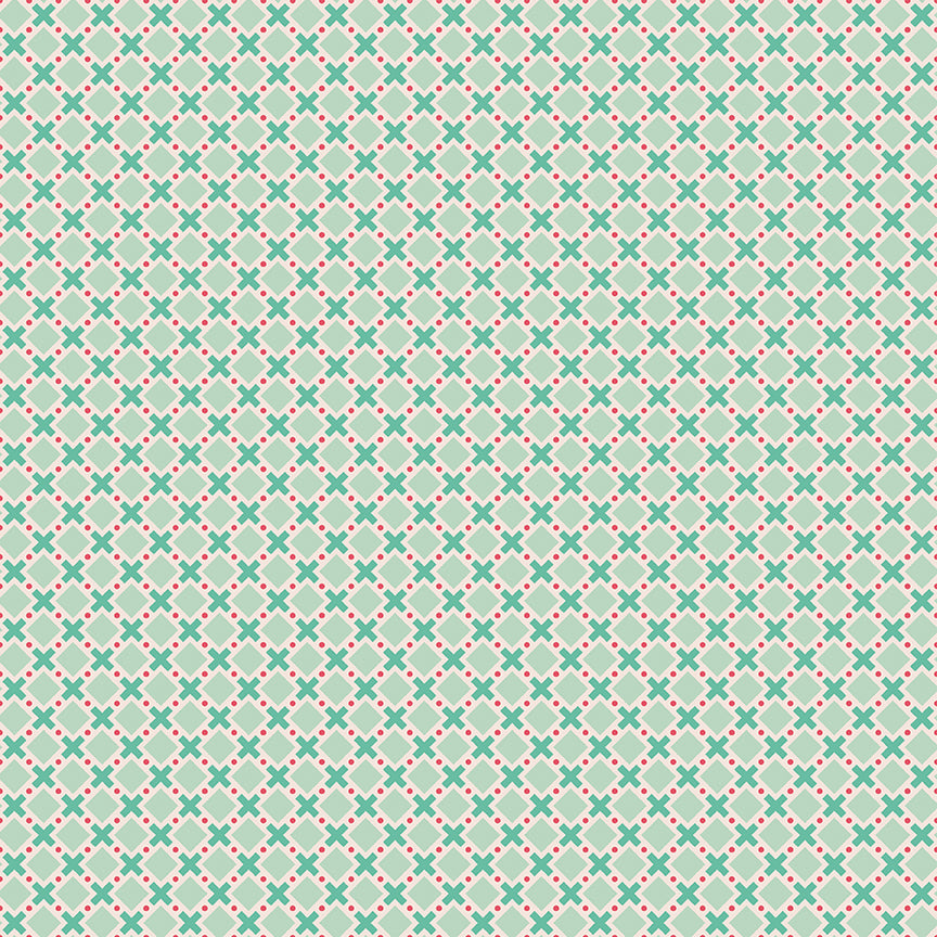 Berry & Sage Criss Cross C17396-Sage by Lori Holt for Riley Blake (sold in 25cm increments)