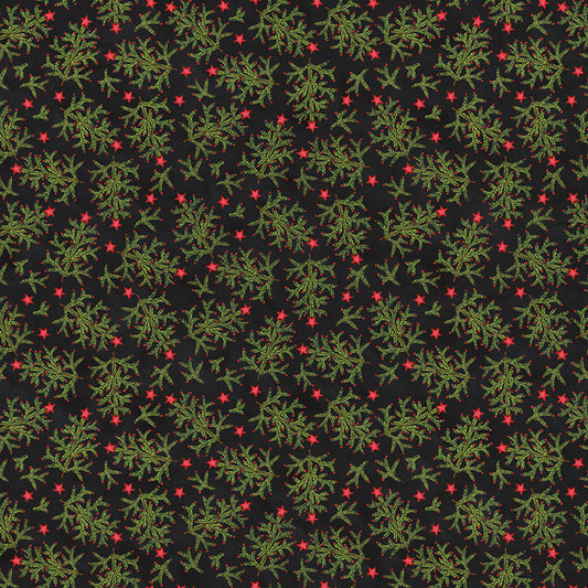 Northern Christmas Whimsical Trees Black C17832 by Teresa Kogut for Riley Blake Fabrics (sold in 25cm increments)