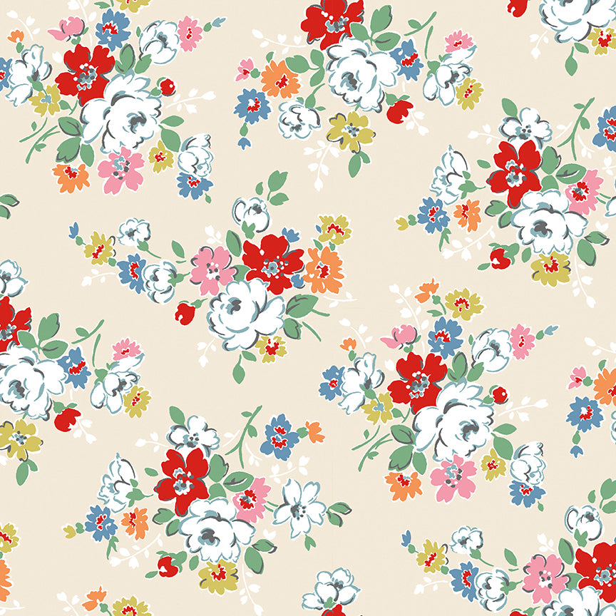 Signature Collection Clifton Rose C18370-Cream by Cath Kidston for Riley Blake Fabrics (sold in 25cm increments)