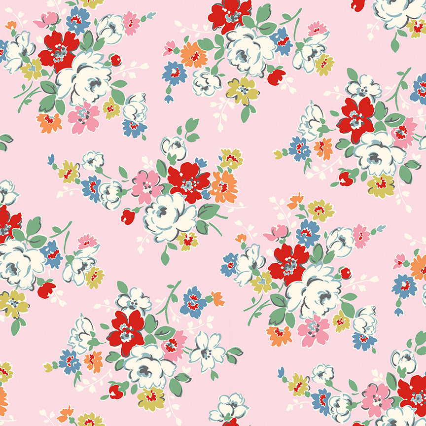 Signature Collection Clifton Rose C18370-Pink by Cath Kidston for Riley Blake Fabrics (sold in 25cm increments)