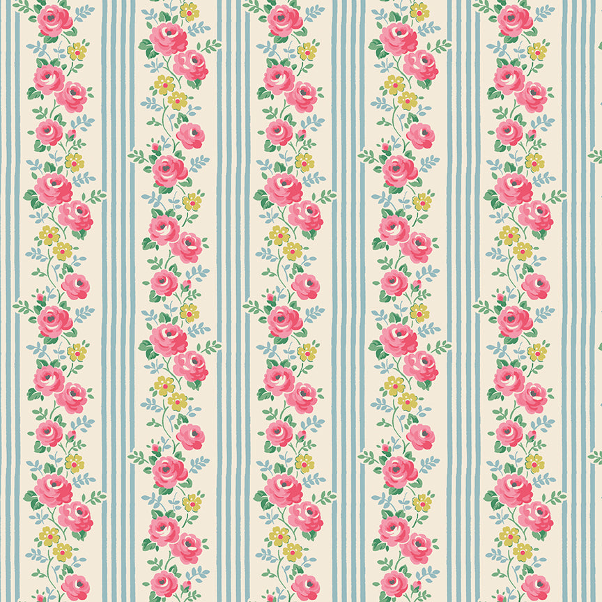 Signature Collection Stripe C18372-Blue by Cath Kidston for Riley Blake Fabrics (sold in 25cm increments)