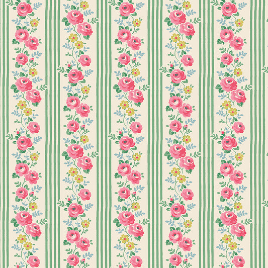 Signature Collection Stripe C18372-Green by Cath Kidston for Riley Blake Fabrics (sold in 25cm increments)