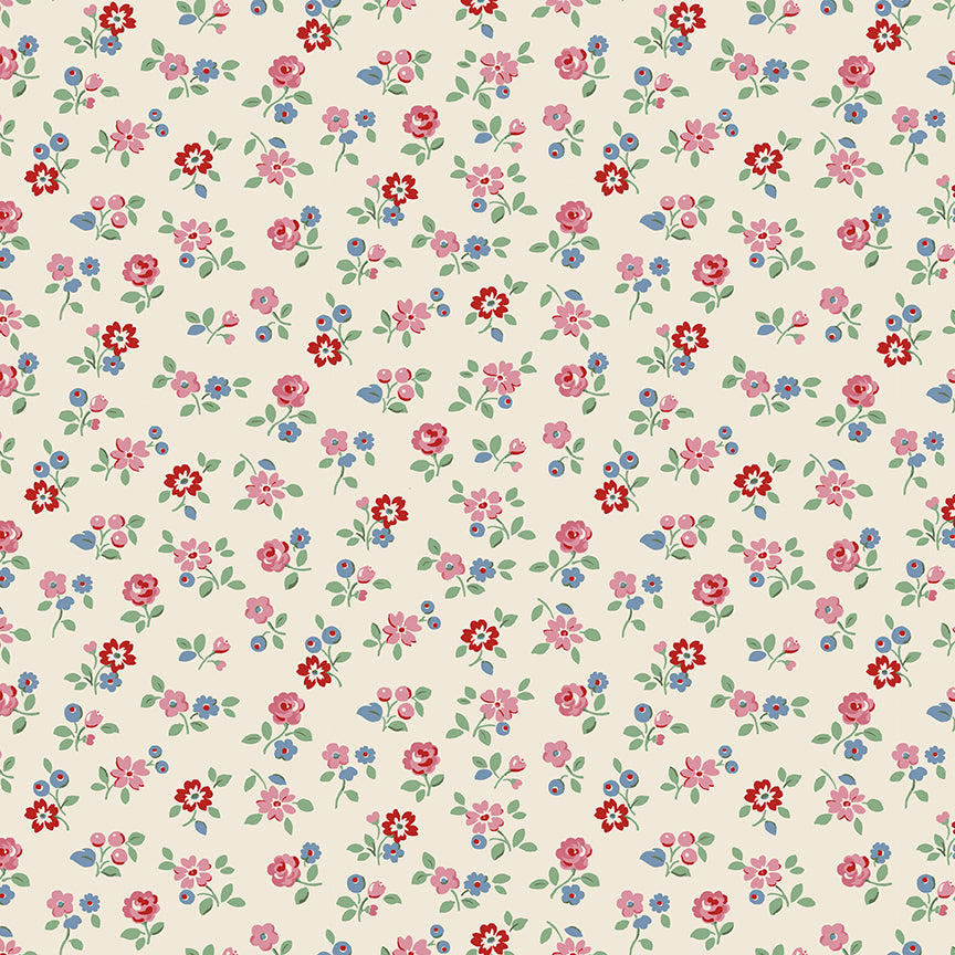 Signature Collection Arlington Ditsy C18373-Cream by Cath Kidston for Riley Blake Fabrics (sold in 25cm increments)