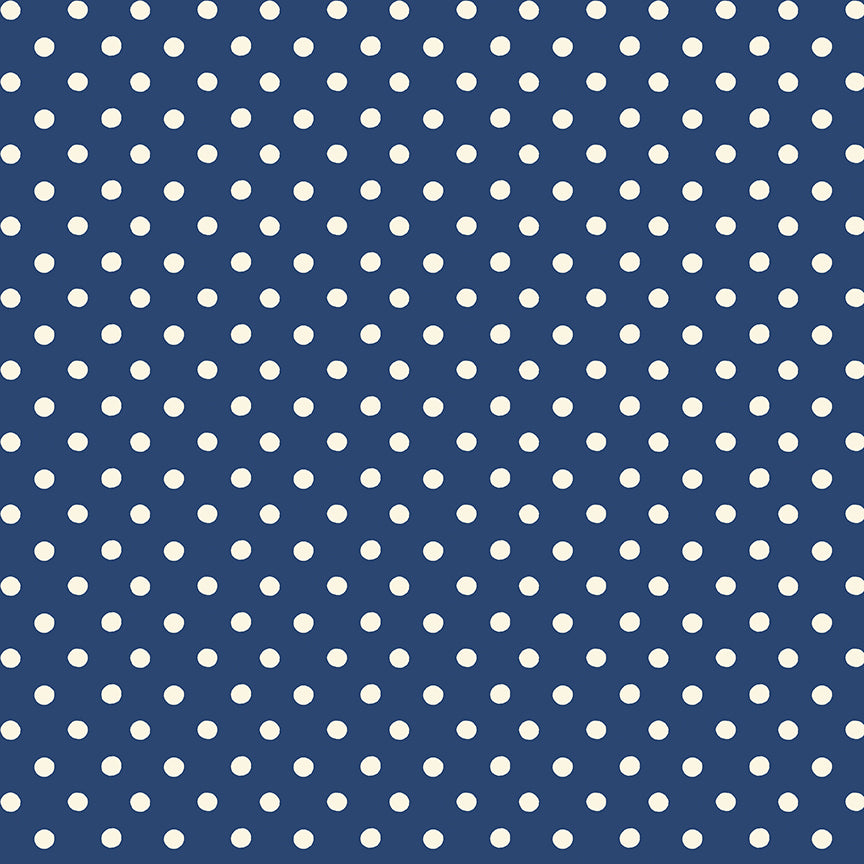 Signature Collection Button Spot C18374-Navy by Cath Kidston for Riley Blake Fabrics (sold in 25cm increments)