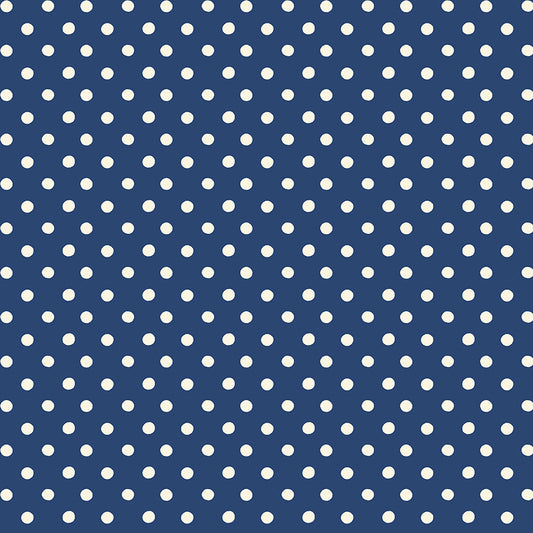 Signature Collection Button Spot C18374-Navy by Cath Kidston for Riley Blake Fabrics (sold in 25cm increments)