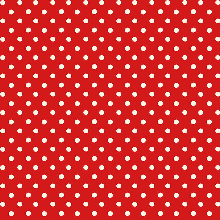 Signature Collection Button Spot C18374-Red by Cath Kidston for Riley Blake Fabrics (sold in 25cm increments)