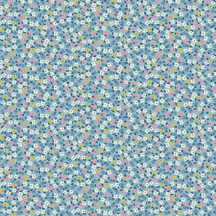 Signature Collection Teeny One C18376-Blue by Cath Kidston for Riley Blake Fabrics (sold in 25cm increments)