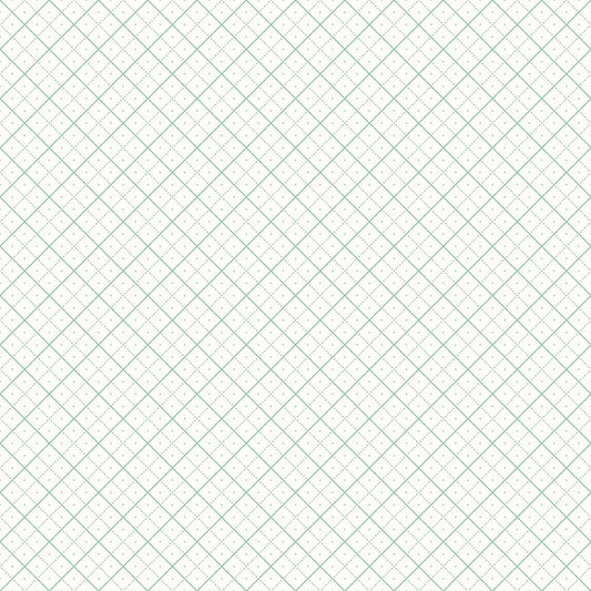 Bee Backgrounds Grid Teal C6383 by Lori Holt for Riley Blake Designs (sold in 25 cm increments)