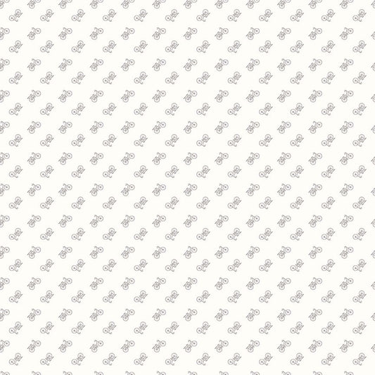 Bee Backgrounds Bicycle Gray by Lori Holt for Riley Blake Designs (sold in 25 cm increments)