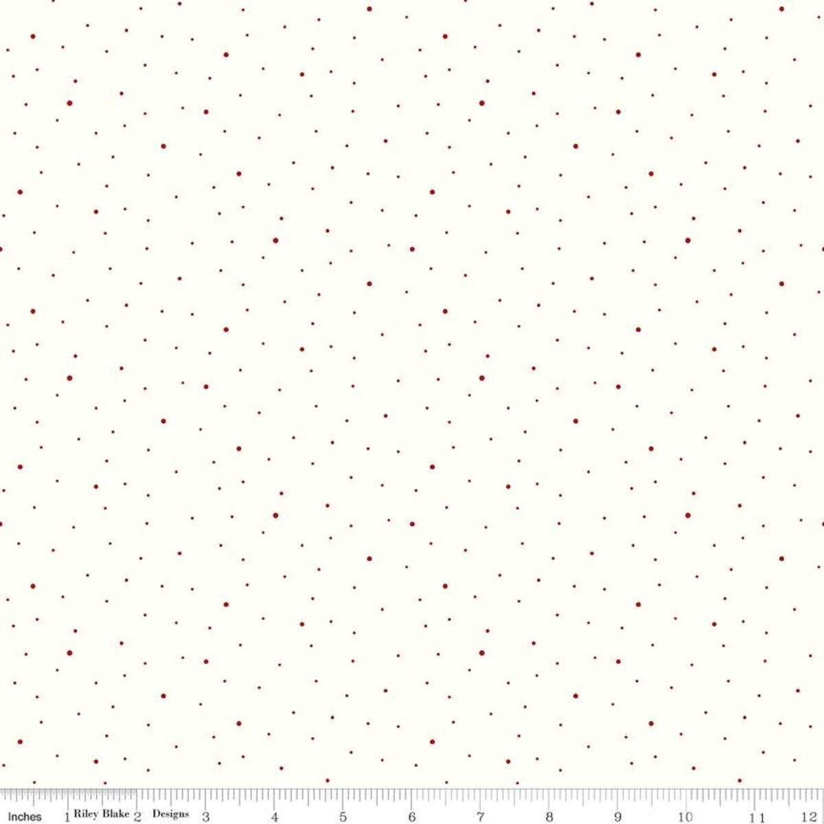 Dapple Dot on White Barn Red C645-BARNRED by Riley Blake (Sold in 25cm increments)