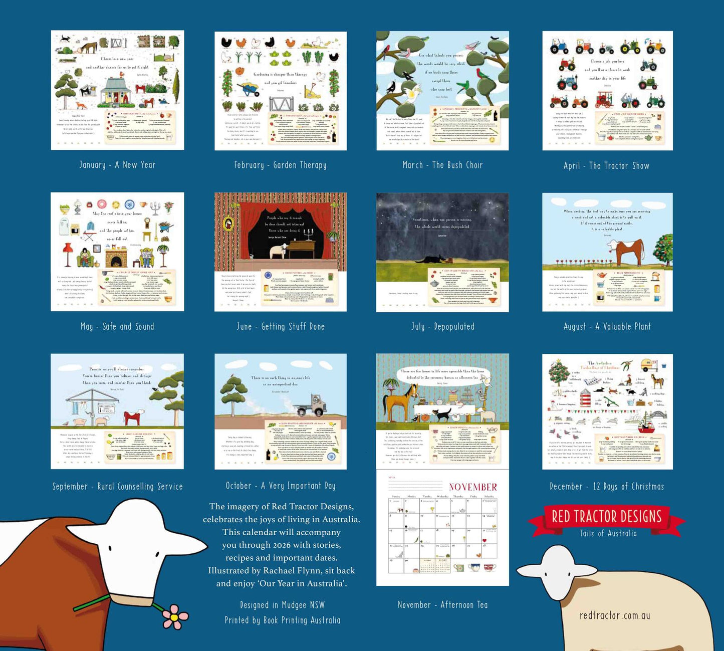 Our Year in Australia 2026 Calendar by Red Tractor Designs