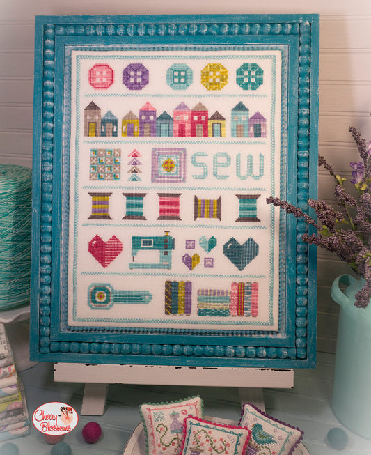 Oh Sew Happy Cross Stitch Pattern by Cherry Blossoms