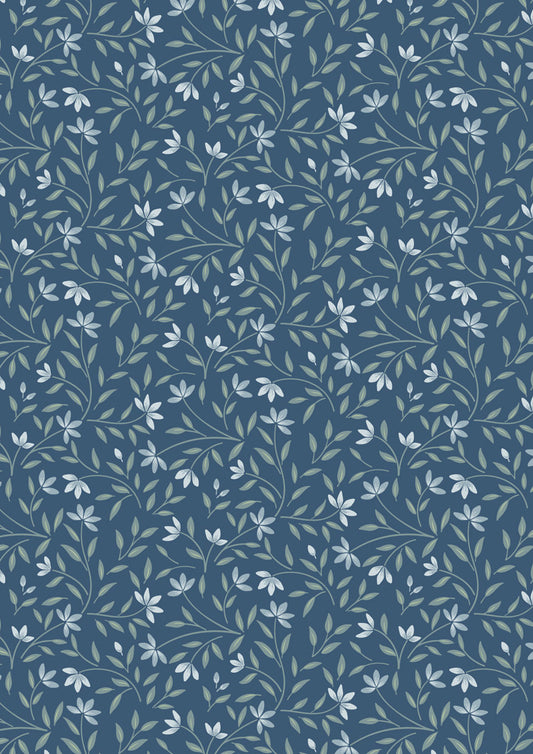 Water Garden Wild Harmony Navy Blue CC39.3 Cassandra Connolly for Lewis and Irene (sold in 25cm increments)