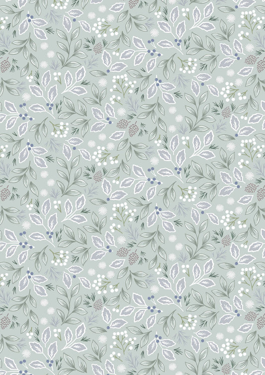 Winters Garden Quiet Beauty Pale Aqua CC73.1 by Cassandra Connolly for Lewis & Irene (sold in 25cm increments)