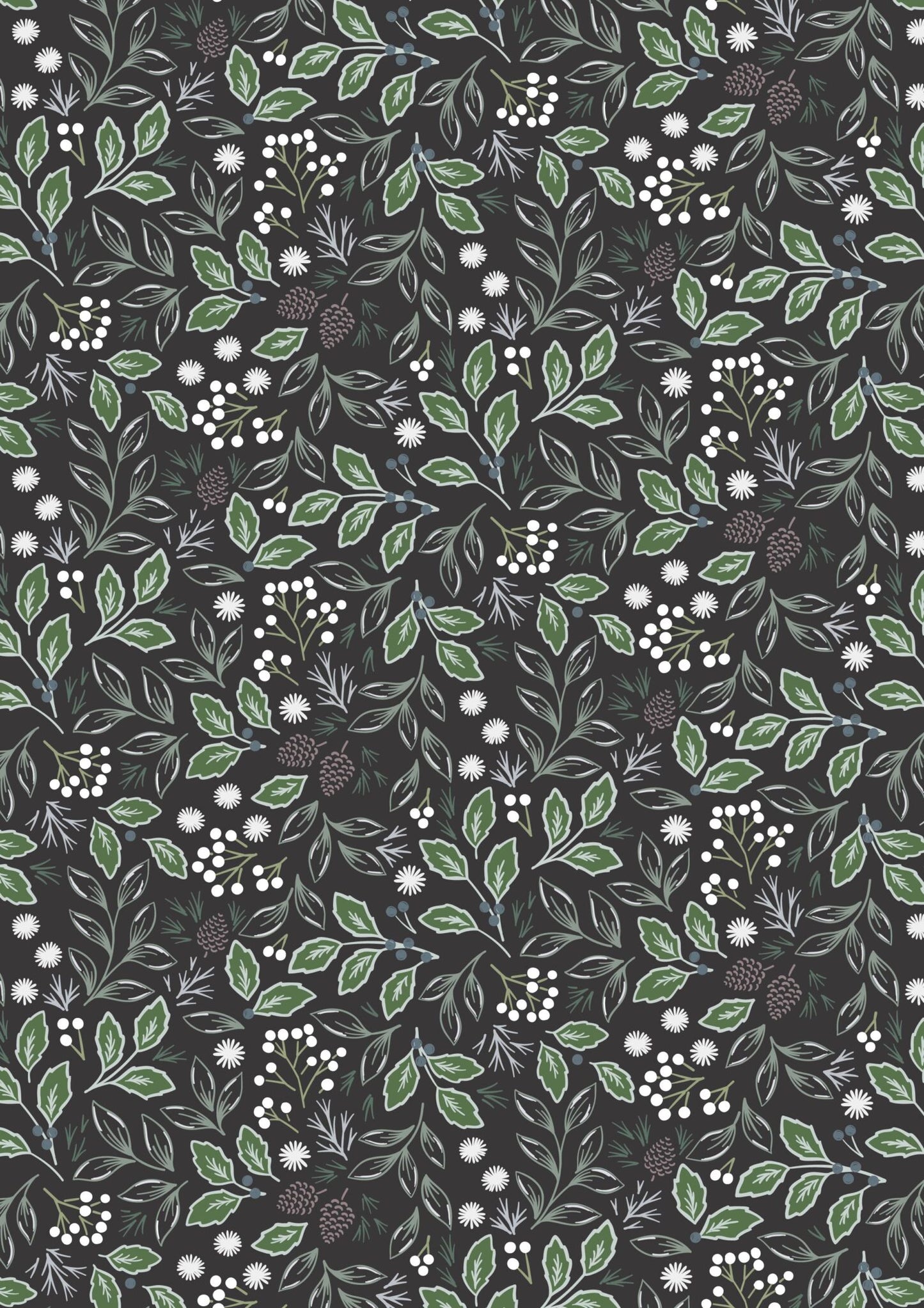 Winters Garden Quiet Beauty Charcoal CC73.3 by Cassandra Connolly for Lewis & Irene (sold in 25cm increments)