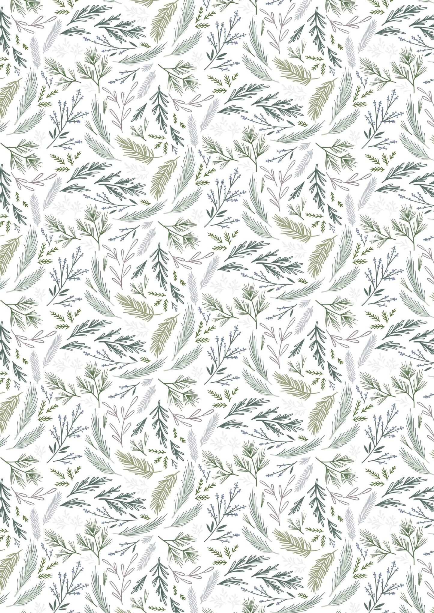 Winters Garden Evergreen White CC74.1 by Cassandra Connolly for Lewis & Irene (sold in 25cm increments)