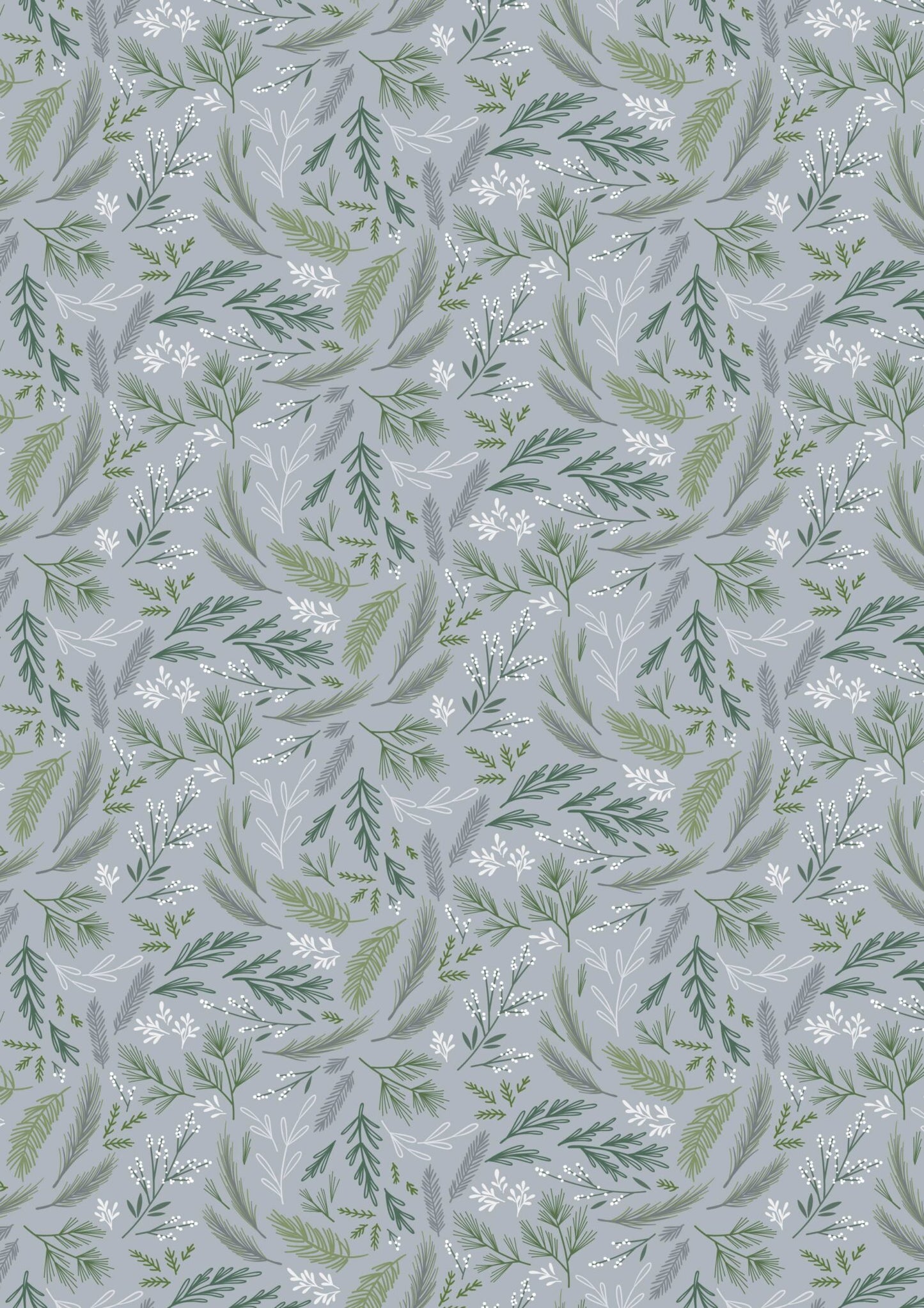 Winters Garden Evergreen Grey CC74.2 by Cassandra Connolly for Lewis & Irene (sold in 25cm increments)