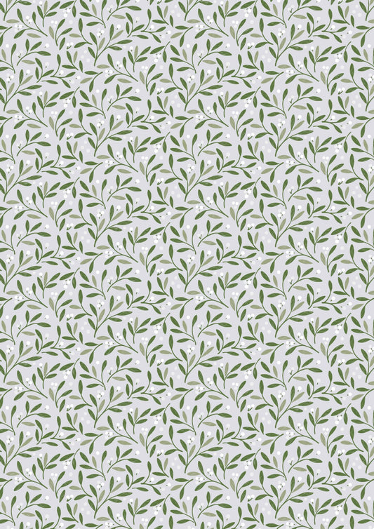 Winters Garden Mistletoe Charms Light Silver CC75.1 by Cassandra Connolly for Lewis & Irene (sold in 25cm increments)