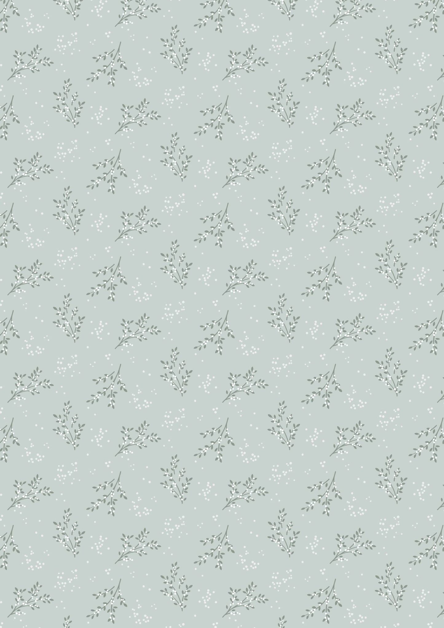 Winters Garden Winters Berry Pale Aqua CC76.1 by Cassandra Connolly for Lewis & Irene (sold in 25cm increments)