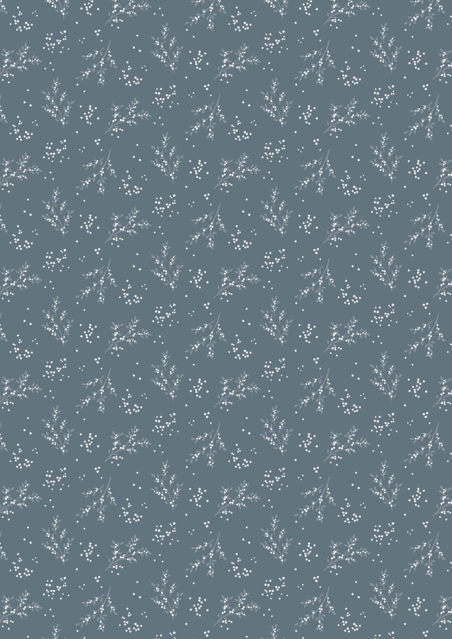 Winters Garden Winters Berry Blue Grey CC76.3 by Cassandra Connolly for Lewis & Irene (sold in 25cm increments)