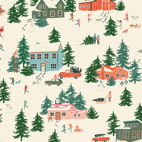 Christmas in the Cabin Merry Town 258900 by AGF Studio (sold in 25cm increments)