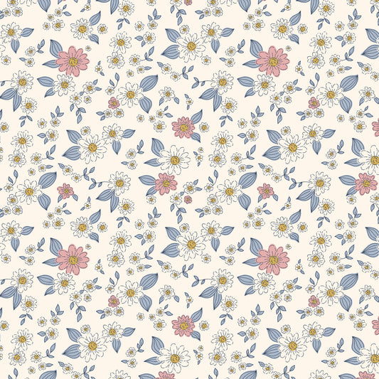 Kitten Fun Floral Multi Y4567-55 by Julia Khimich for Clothworks (sold in 25cm increments)