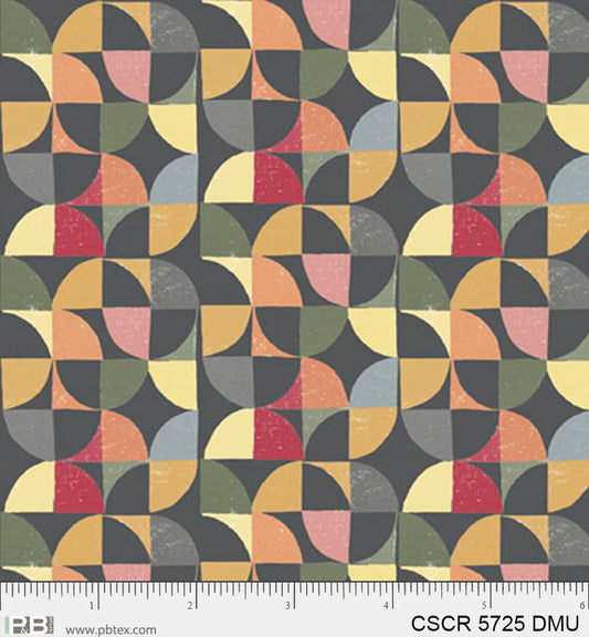 Chicken Scratch Geometrics Dark PB5725DMU by Courtney Prahl for P & B Textiles (sold in 25cm increments)