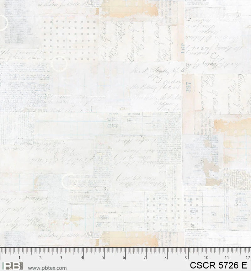 Chicken Scratch Cream Blender Light PB5726E by Courtney Prahl for P & B Textiles (sold in 25cm increments)