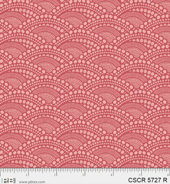 Chicken Scratch Red Hill PB5727R by Courtney Prahl for P & B Textiles (sold in 25cm increments)