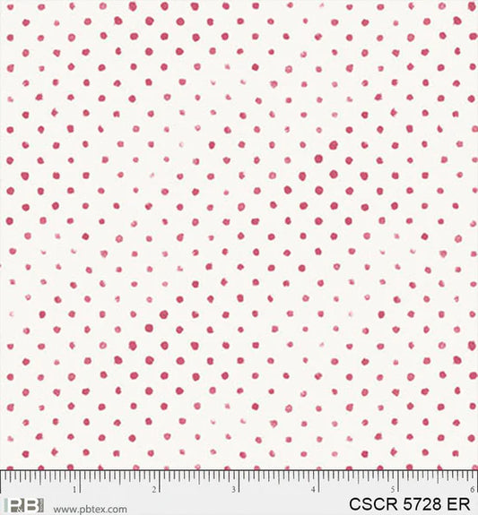 Chicken Scratch Red Dots PB5728ER by Courtney Prahl for P & B Textiles (sold in 25cm increments)