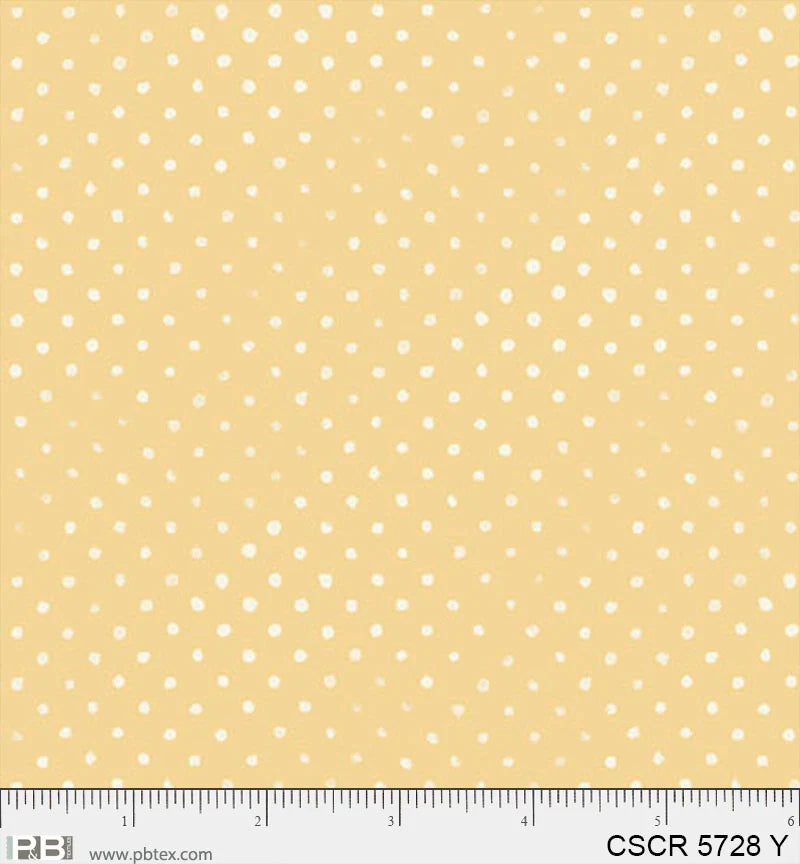 Chicken Scratch Yellow Dots PB5728Y by Courtney Prahl for P & B Textiles (sold in 25cm increments)