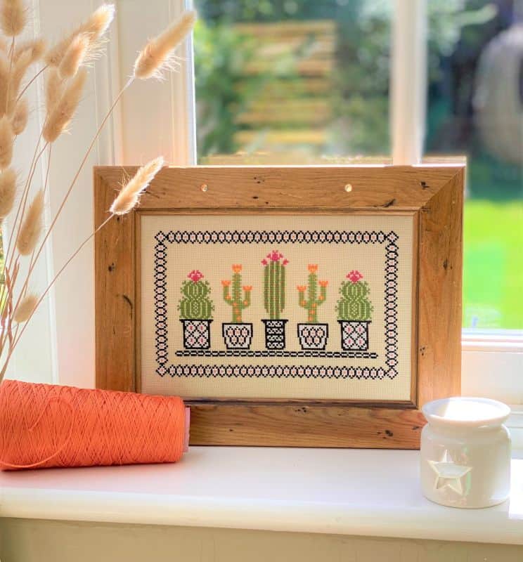 Cactus Cross Stitch Kit Historical Sampler Company