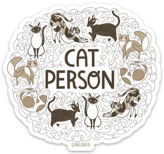 Cat Person Sticker by Gingiber