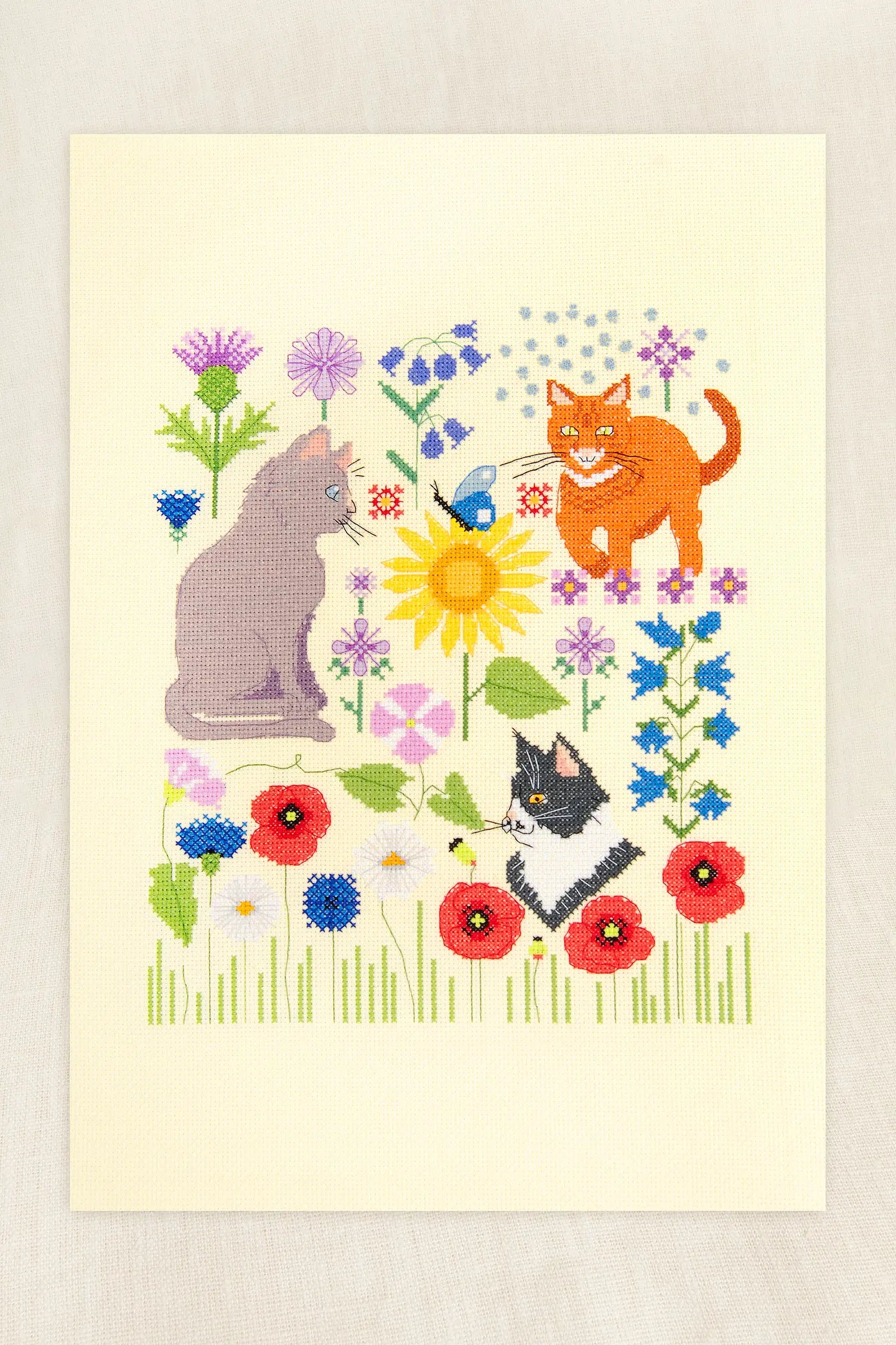 DMC CATS IN THE FIELD CROSS STITCH KIT