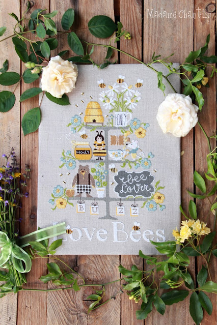 Celebrate The Bees Cross Stitch Pattern by Madame Chantilly