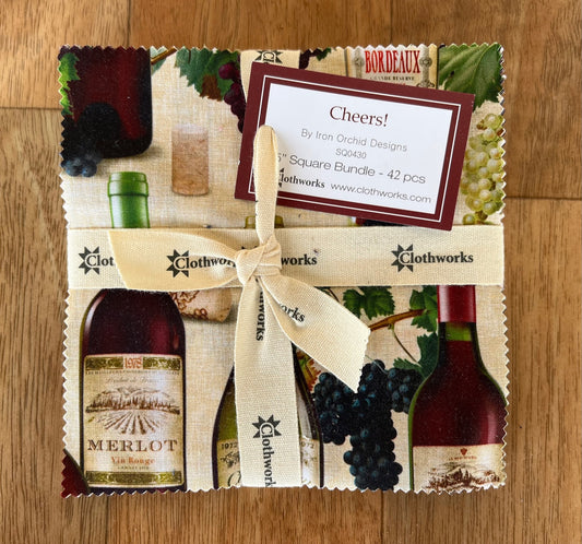 Cheers! 5" Squares by Iron Orchid Designs for Clothworks Fabrics