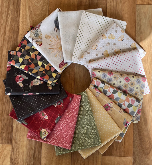 Chicken Scratch Fat Quarter Bundle by Courtney Prahl for P & B Textiles