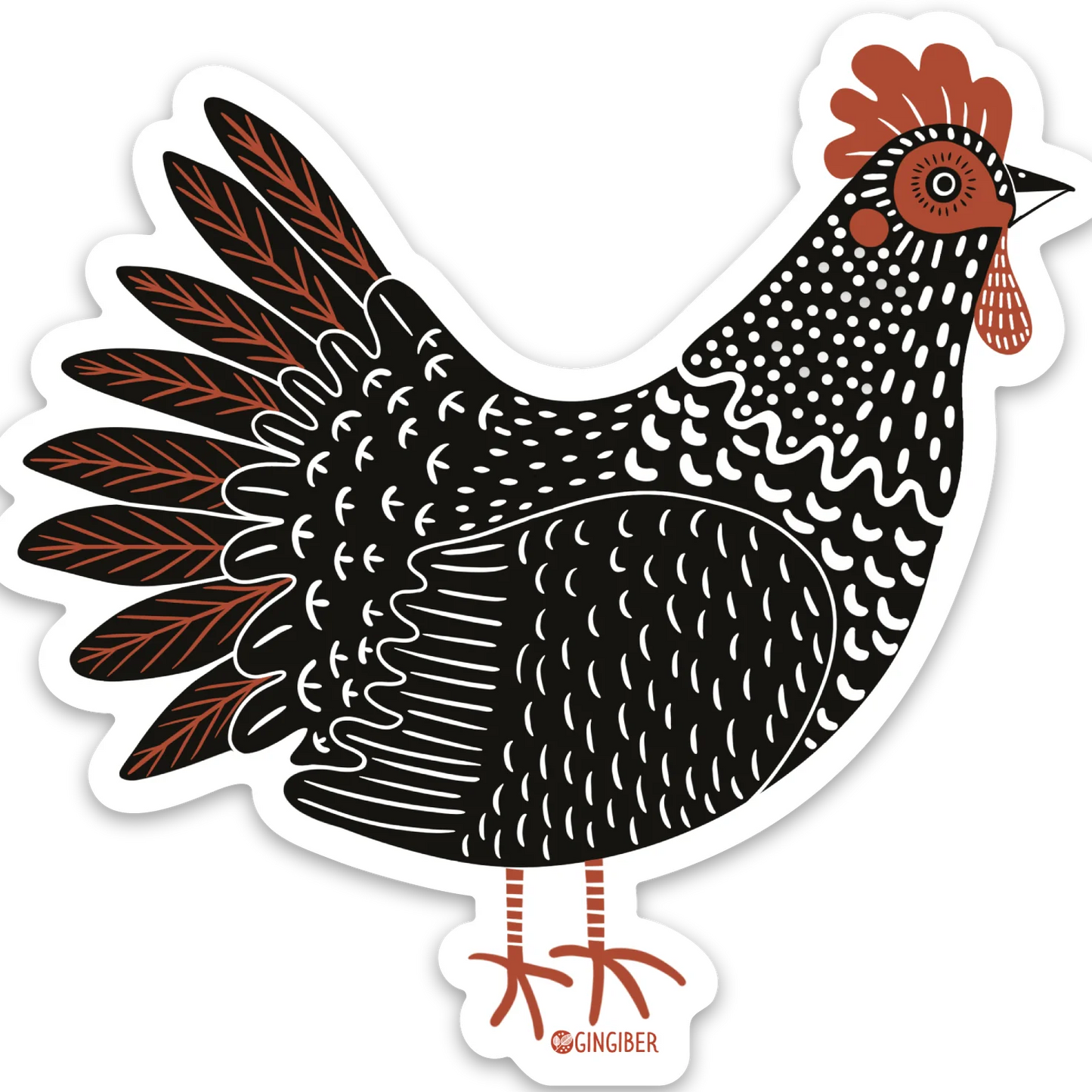 Chicken Sticker by Gingiber