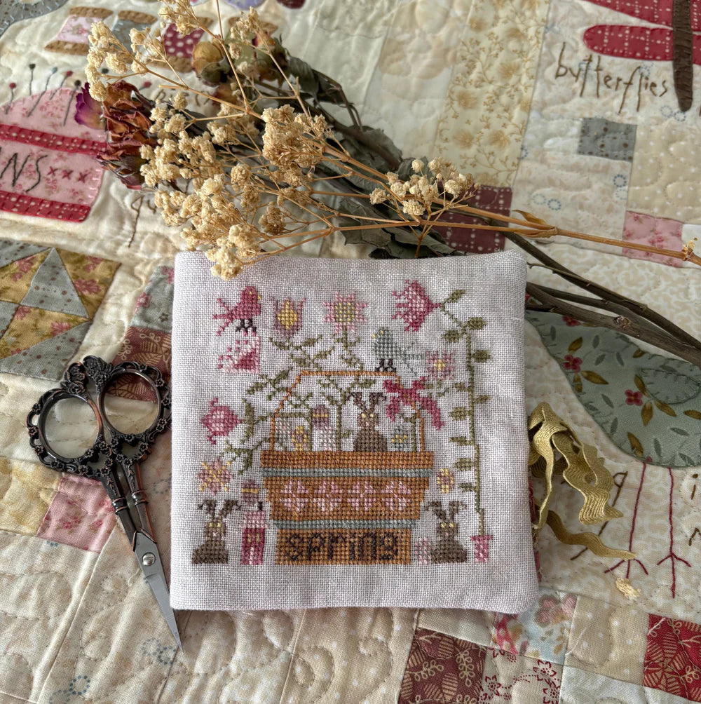 Chocolate Bunnies Needlebook Cross Stitch Pattern Pansy Patch Quilts and Stitchery