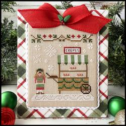 Christmas Market Crepe Cart Cross Stitch Pattern Country Cottage Needleworks
