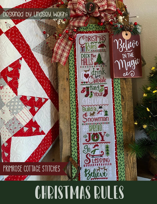Christmas Rules Cross Stitch Pattern Primrose Cottage Stitches