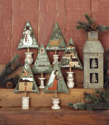 Christmas Trees II Cross Stitch Pattern by The Prairie Schooler