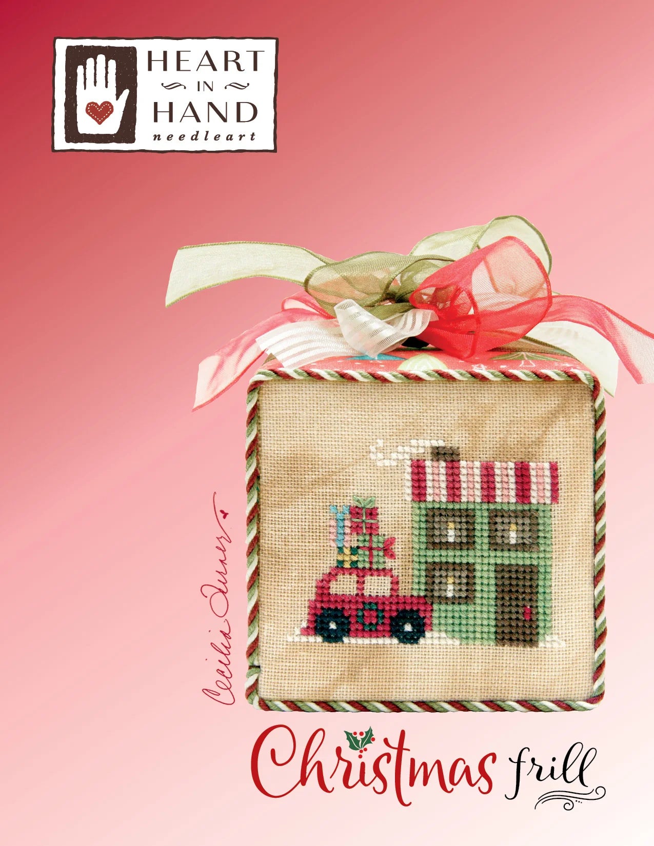 Christmas Frill Cross Stitch Pattern Heart in Hand