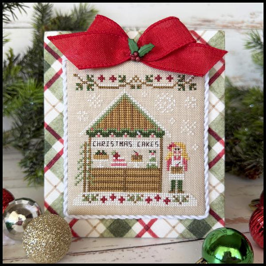 Christmas Market Christmas Cake Stand Ornament Cross Stitch Pattern Country Cottage Needleworks