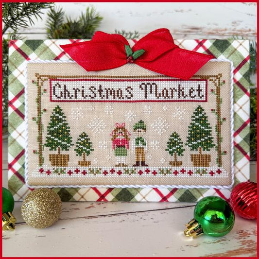 Christmas Market Banner Cross Stitch Pattern Country Cottage Needleworks